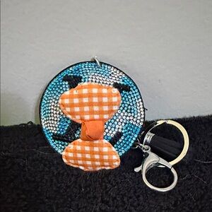 Blue Rhinestone Keychain